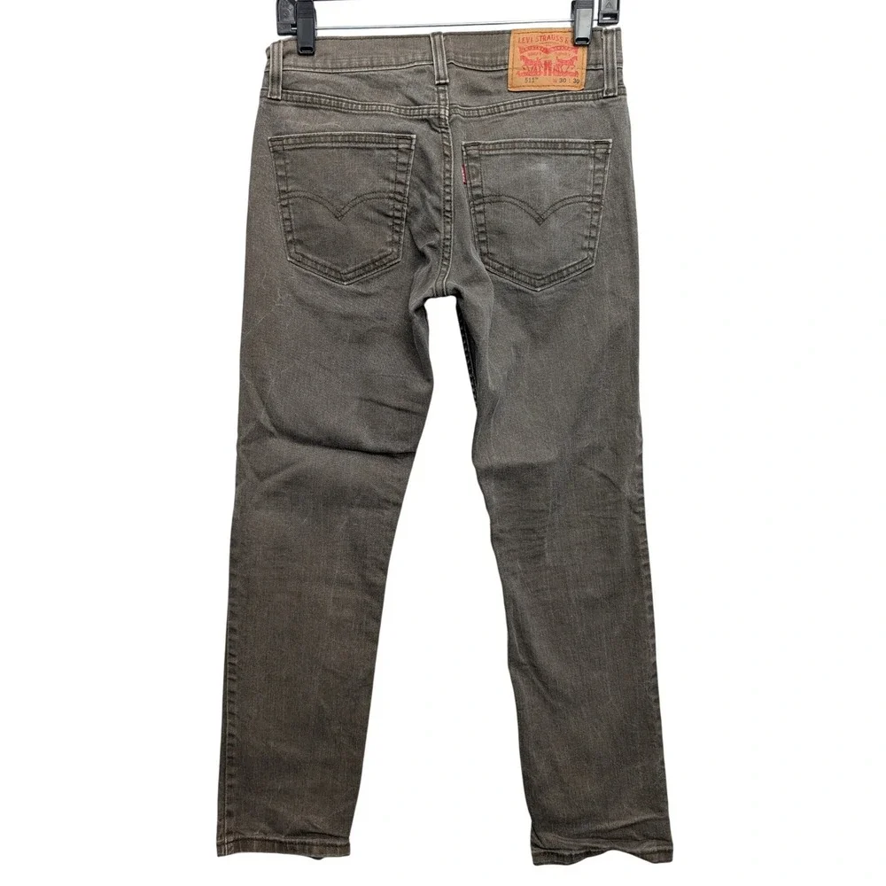 Levi's 511 Slim Fit Jeans Mens 30x30 Brown Gray Stretch Denim Pants‎